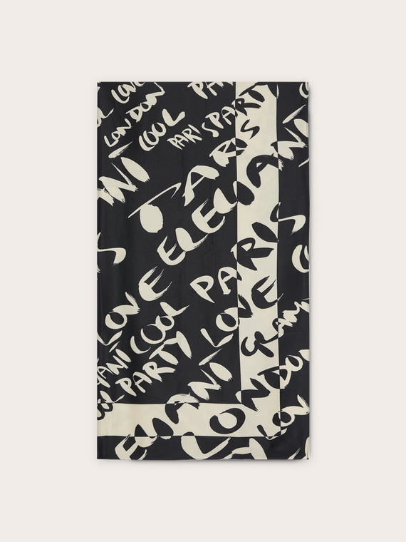 Scarf with lettering print