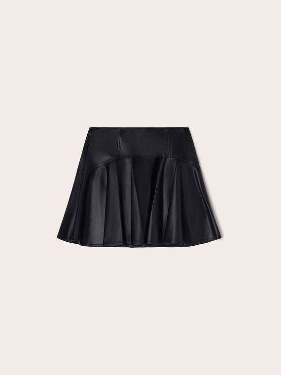 Flared miniskirt with shaped waistband