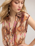Lyocell canvas shirt with ikat print image number 0