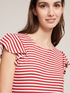 Camiseta de cuello redondo de rayas de tejido de punto de canalé image number 2