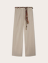 Pantalon palazzo en coton avec ceinture image number 4