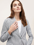 Single-breasted jacket in lurex pinstripe linen image number 2