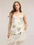 Top long en satin avec inserts en dentelle image number 0