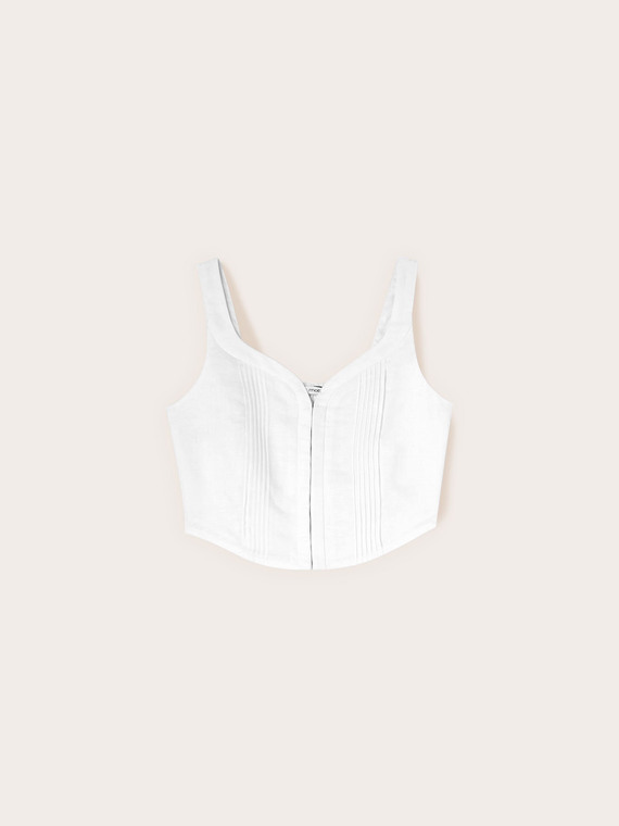 Bustier-Top aus Leinen-Lyocell-Mix