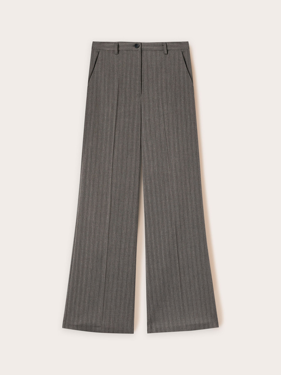 Pinstriped palazzo pants with lurex