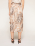 Animal-print patterned satin wraparound skirt image number 1