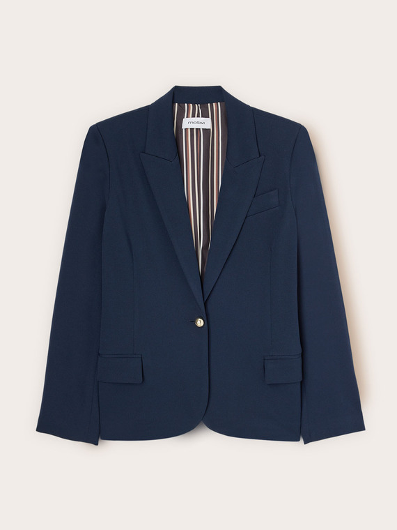 Single-breasted blazer with striped inner lining