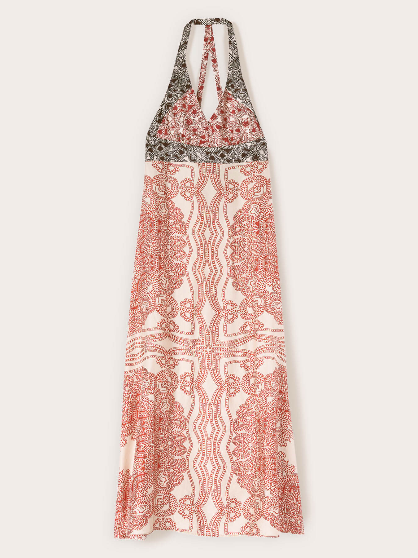Langes Kleid aus Satin mit Paisley-Druck image number 4