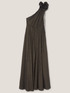 Vestito monospalla con spilla fiore image number 4