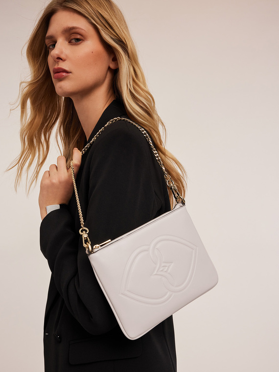 Flat coated fabric clutch