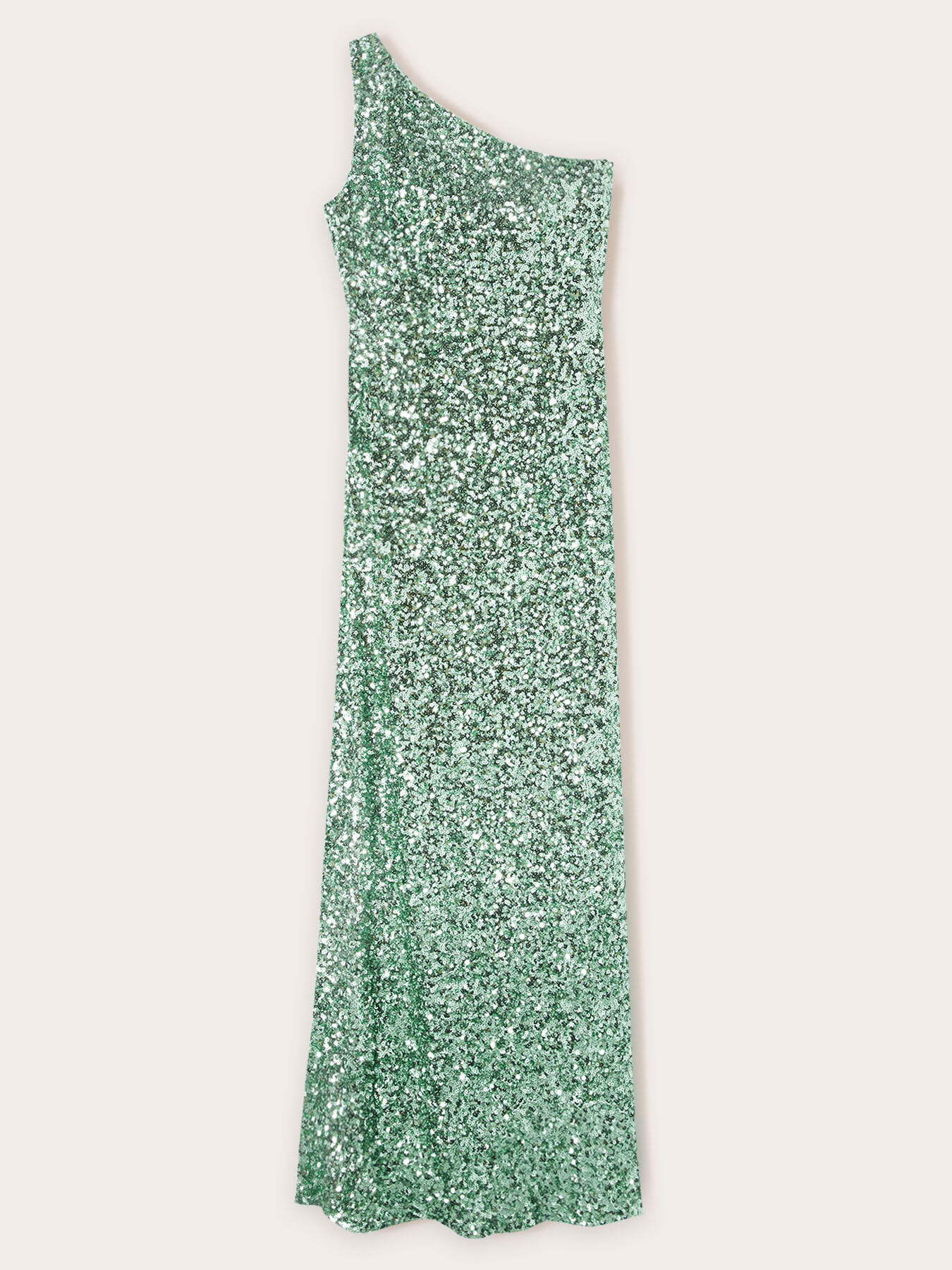 Long one-shoulder full sequin dress image number 4