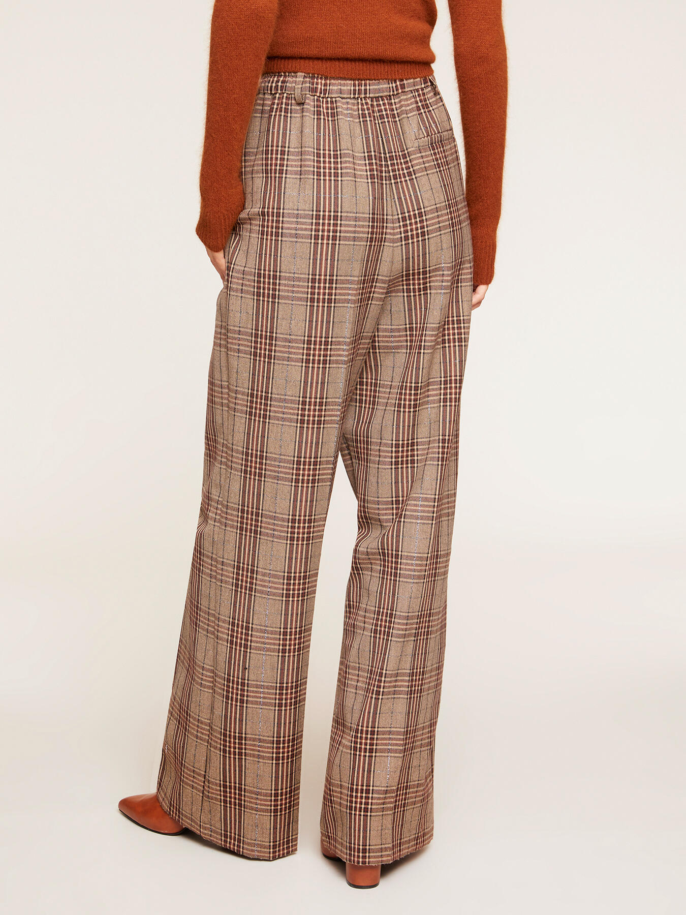 Pantalon large &agrave; carreaux image number 1