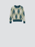 Diamond pattern jacquard sweater image number 3