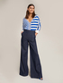 Denim palazzo trousers image number 0