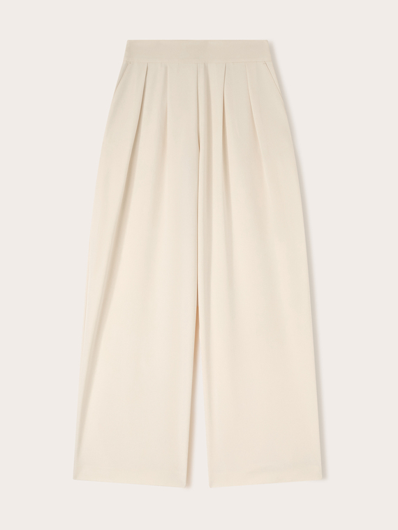 High-waisted palazzo pants with pleats