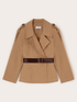 Short lyocell blend trench coat with belt image number 4
