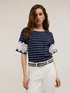 T-shirt with crochet effect sleeves image number 2