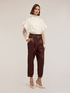 Oversized sweater with cable knit and ruffle image number 0