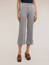Striped cropped pants in cotton blend image number 0
