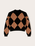 Argyle pattern turtleneck sweater image number 3