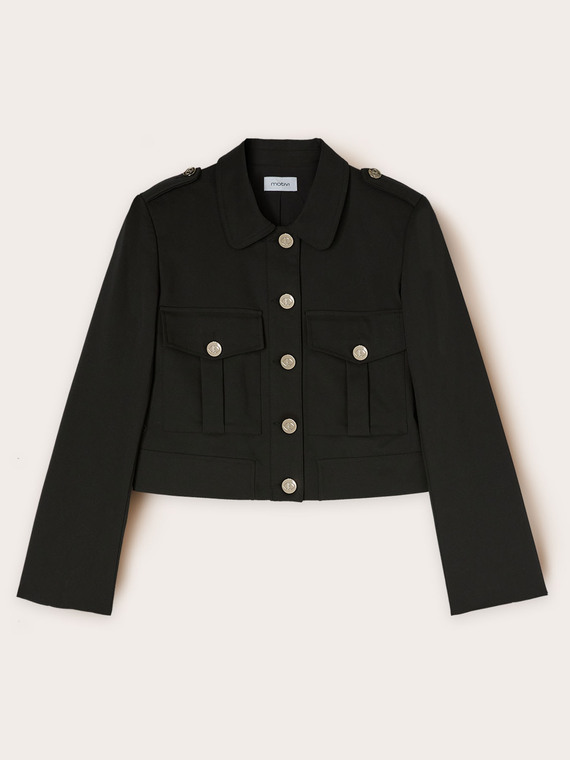 Cropped jacket with pockets