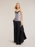Satin top with tulle trim image number 0