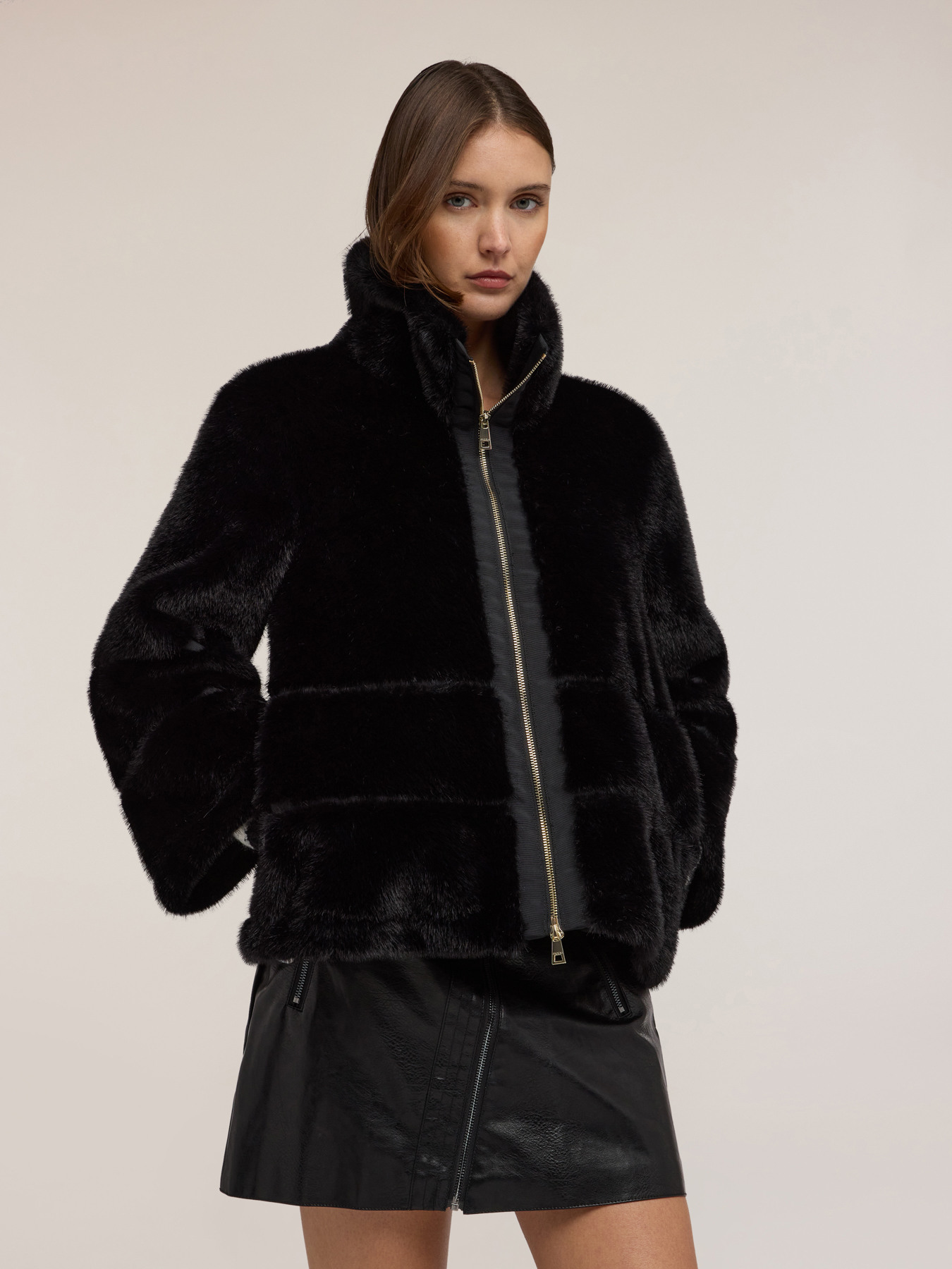 Teddy effect jacket with zip image number 2