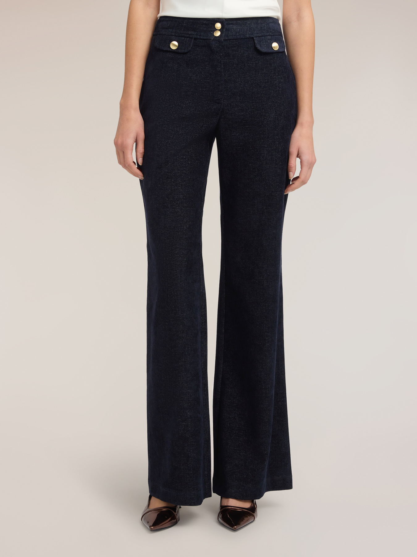 Smooth velvet palazzo pants image number 1