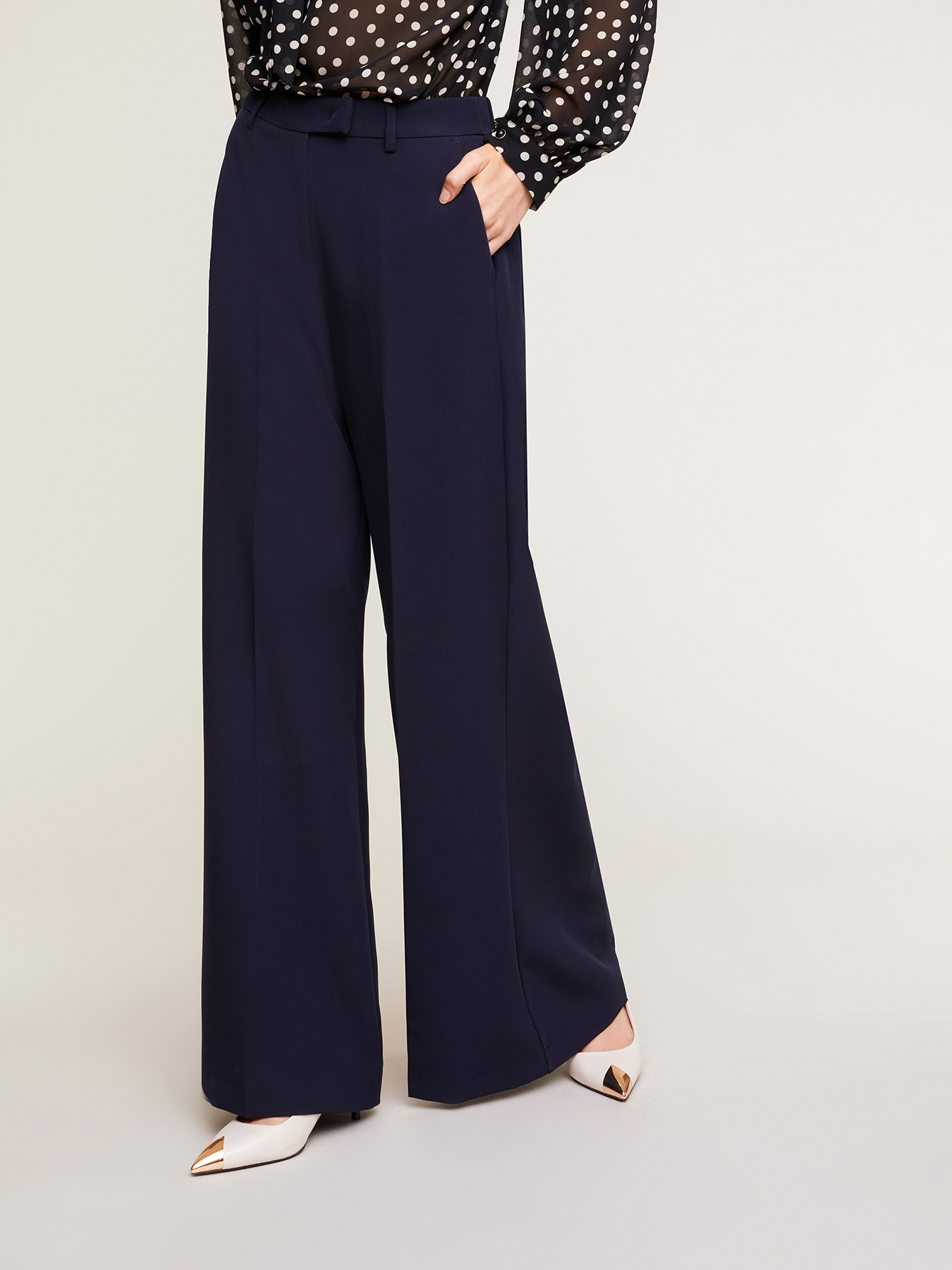 Pantaloni palazzo tinta unita image number 0