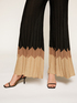 Chevron patterned knit palazzo trousers image number 2