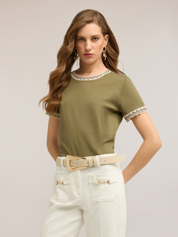 T-shirt avec bordures en maille