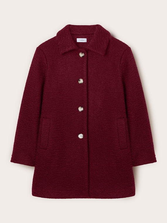 Boucl&eacute; wool coat