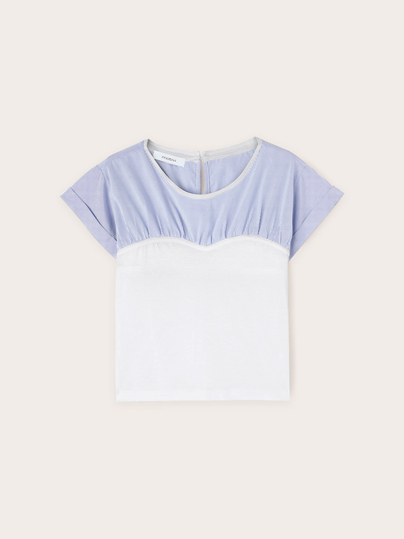 T-shirt with ruffles and bodice