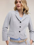 Blazer slim din țesătură mixtă cu ramie image number 3