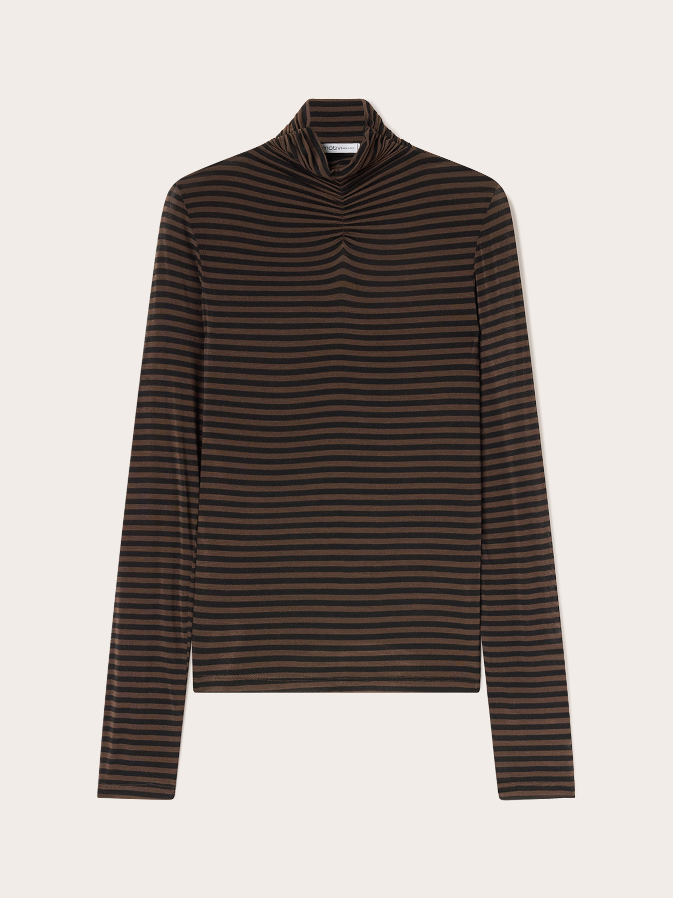 Striped cashmere blend turtleneck with ruching image number 4