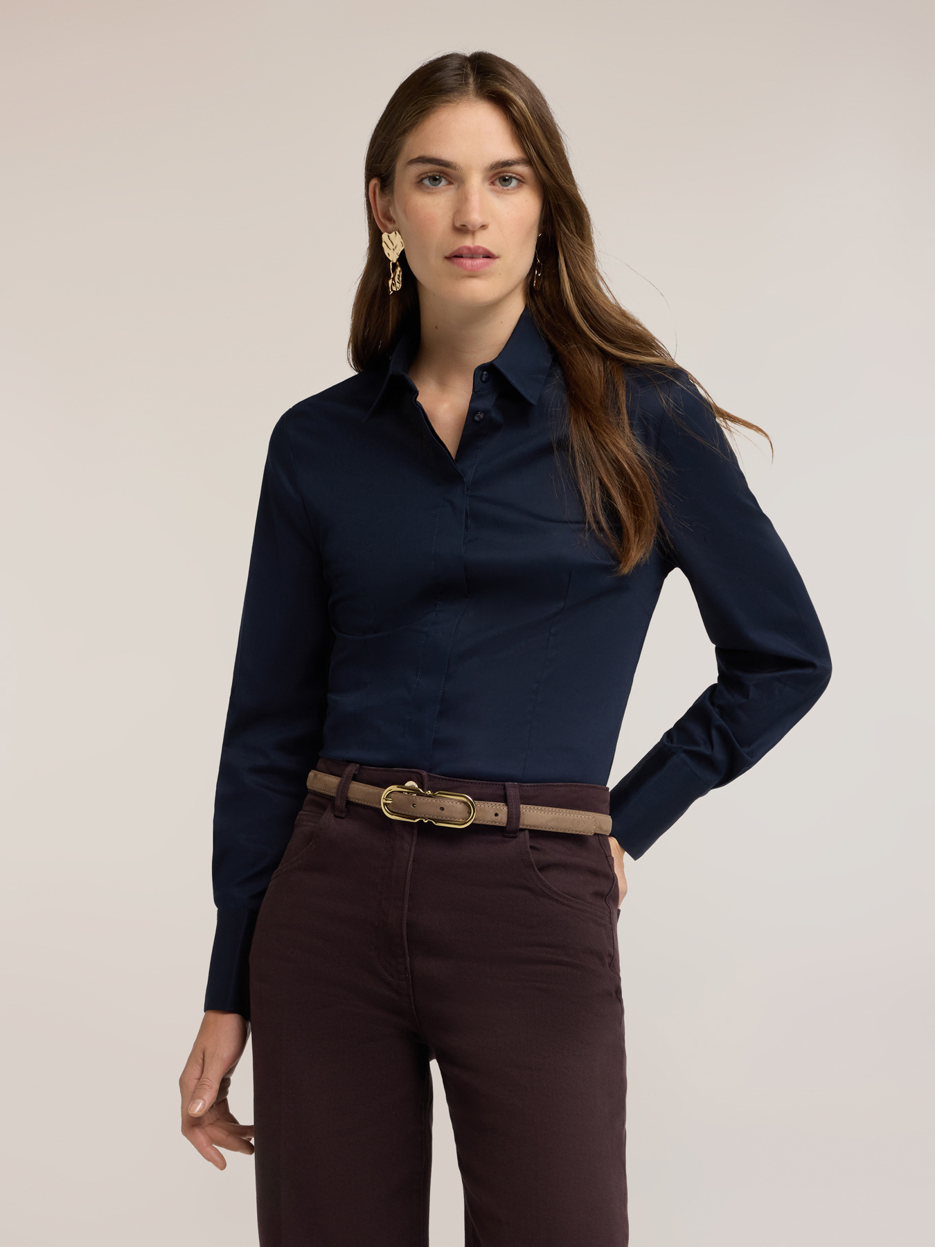 Cotton poplin shirt image number 0
