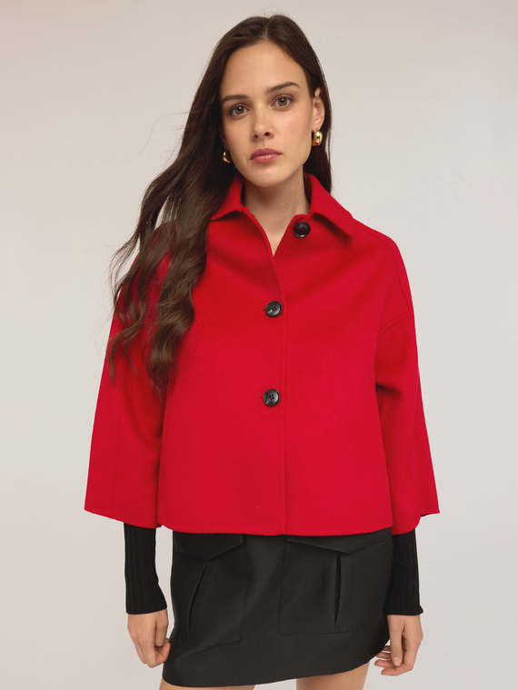 Short wool blend coat