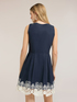 Flare dress in poplin with sangallo lace image number 1