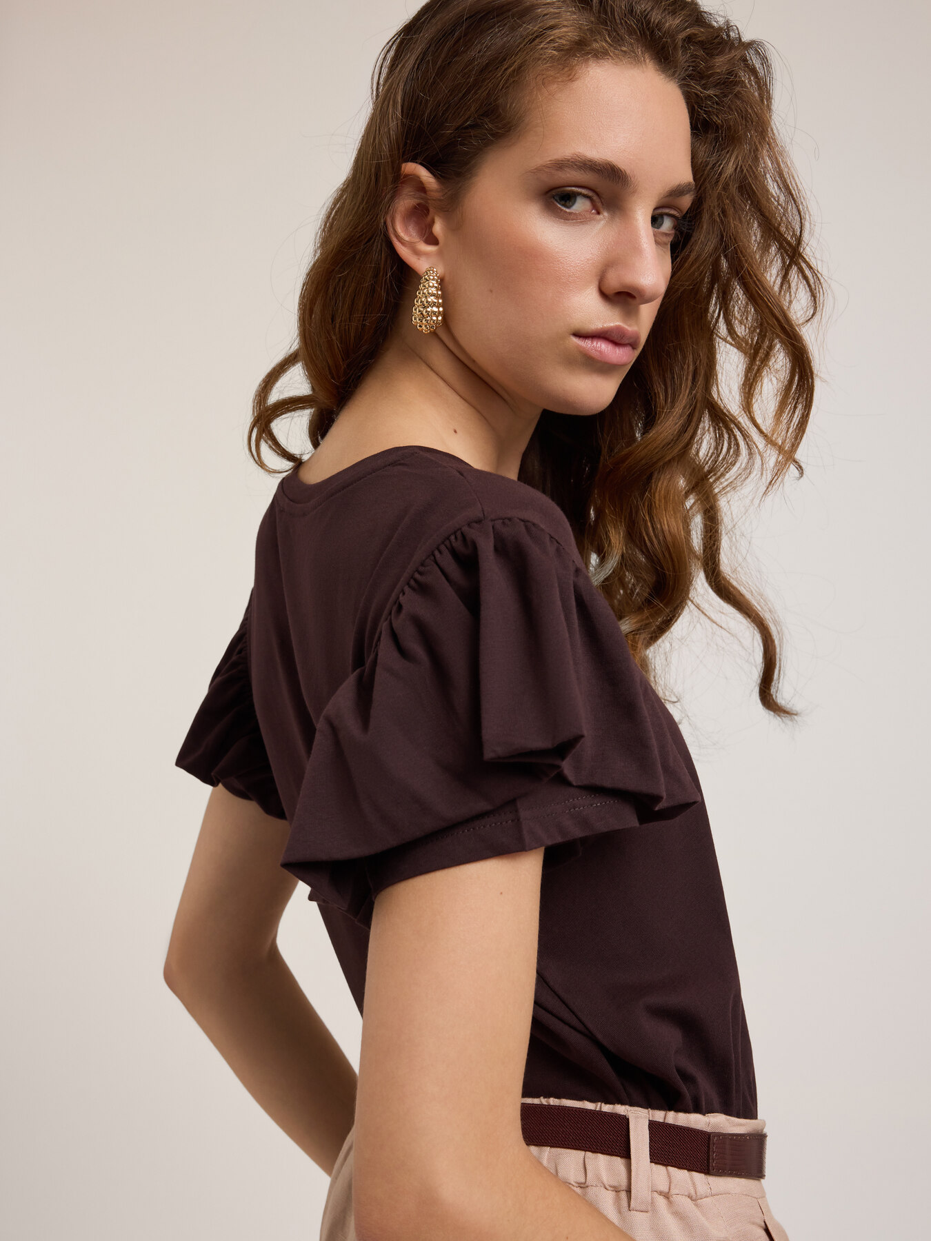 T-shirt con maniche a volant image number 2