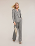 Striped linen blend palazzo pants image number 0