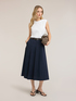 Vestito midi con cintura e gonna in popeline image number 0