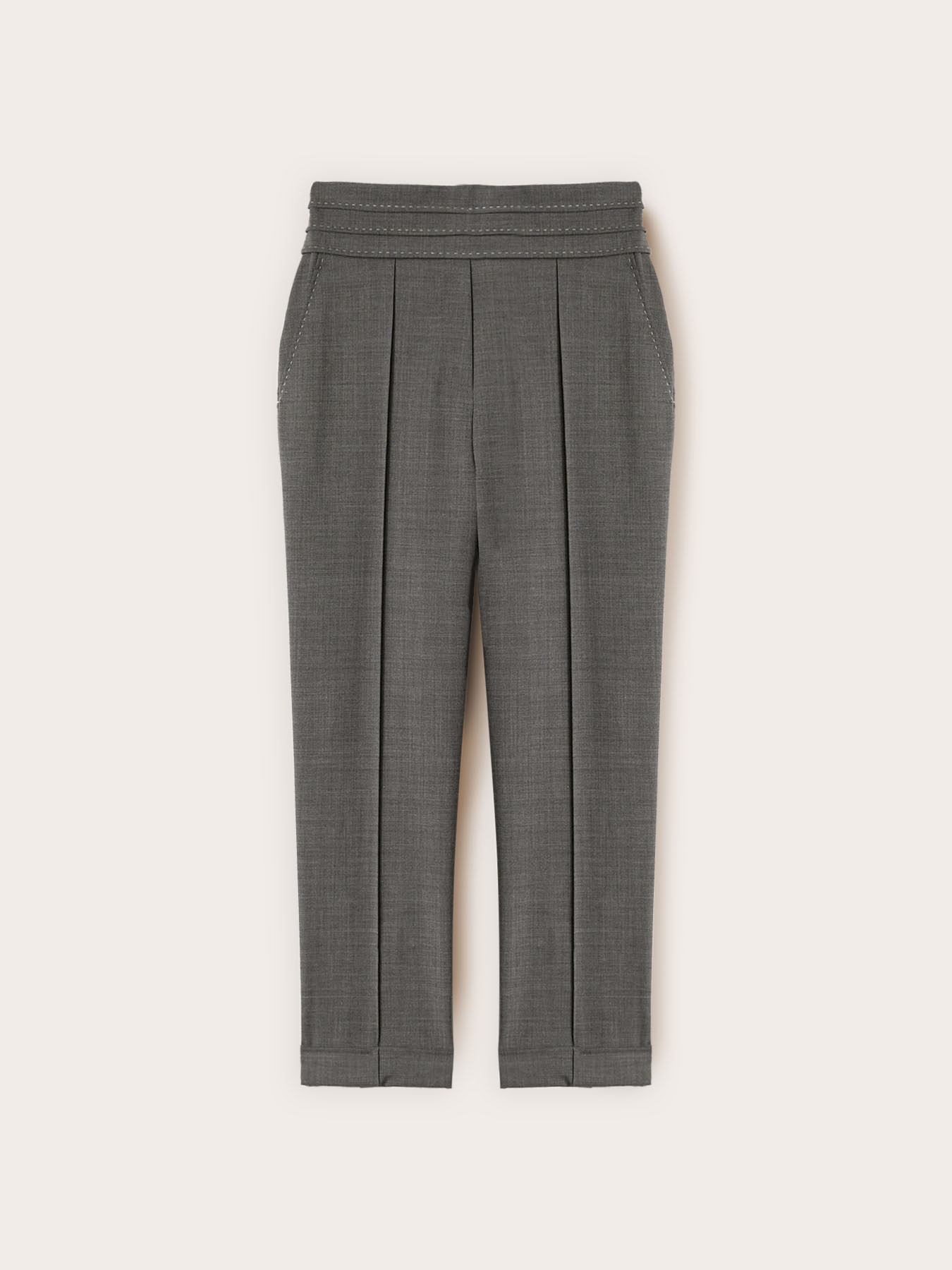 Cigarette pants with topstitching image number 4