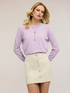 Crew neck sweater with bell sleeves image number 0