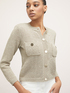 Cardigan ammagliato corto con micro paillettes image number 2