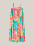 Maxi vestido de satén estampado floral image number 3