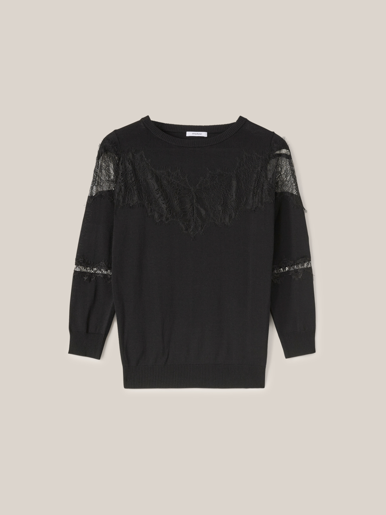 Sweater with lace inserts image number 3