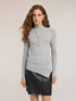 Diagonal ribbed sweater with asymmetric hem image number 0