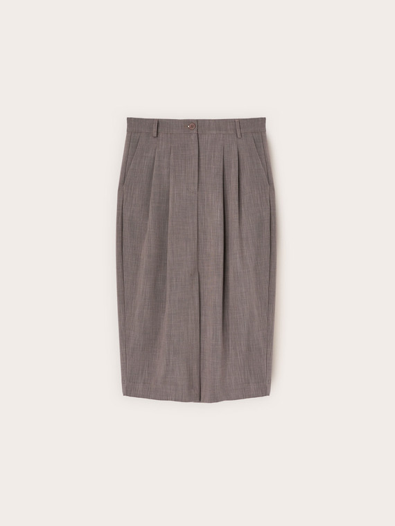 Midi pencil skirt with pleats