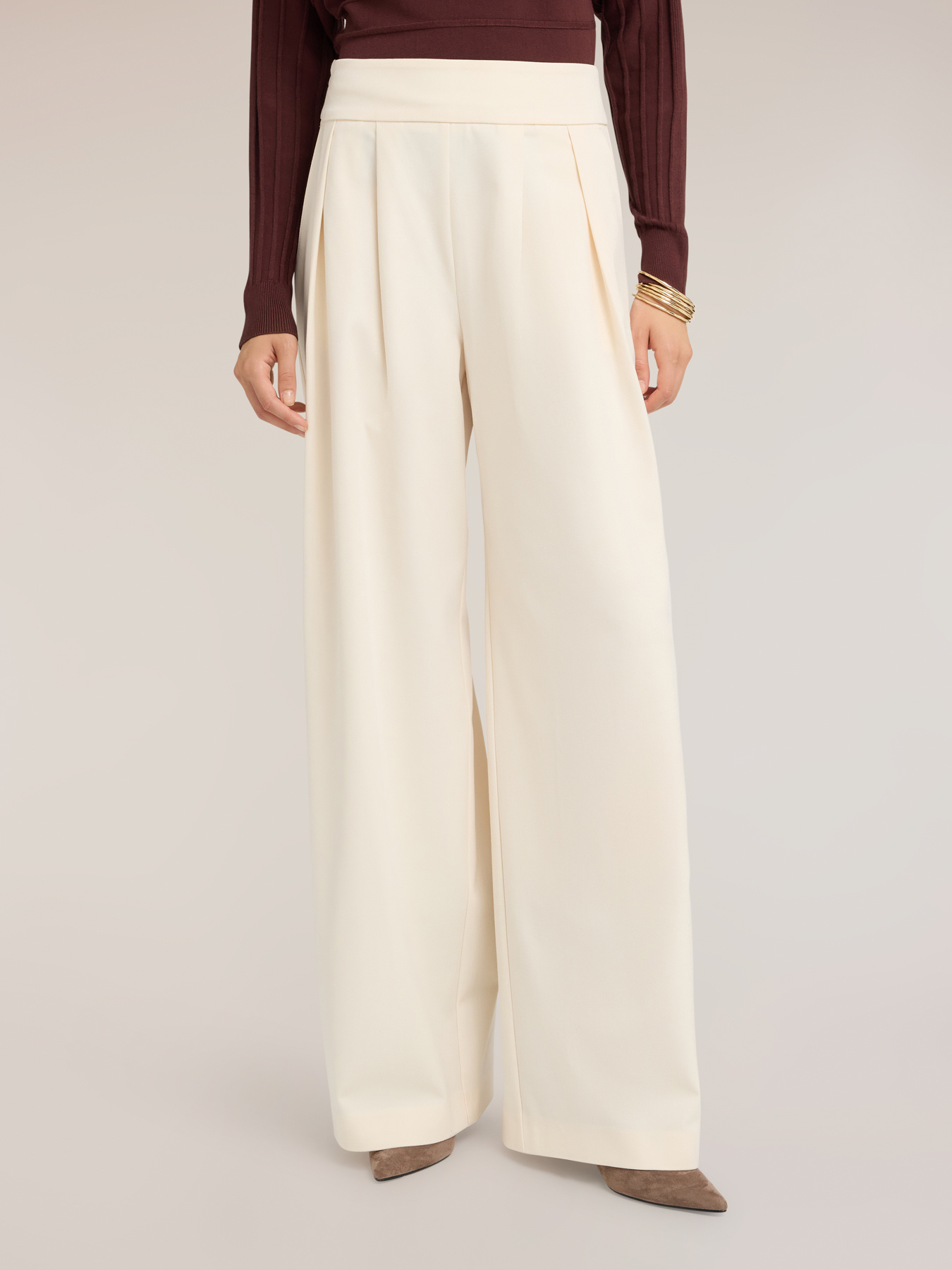 Palazzo-Hose mit hohem Bund und Abn&auml;hern image number 2