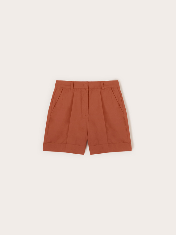 High-waisted cotton shorts